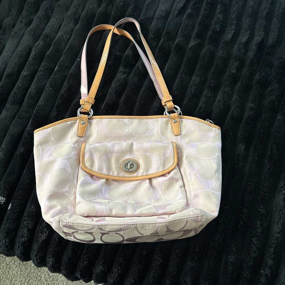 Elegant Pink and Tan Women's Bag